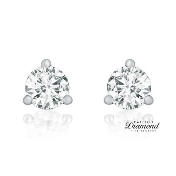 0.20 cttw Diamond Solitaire Stud Earrings 14k White Gold Image 2 Raleigh Diamond Fine Jewelry Raleigh, NC