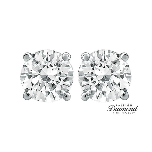 14k White Gold 0.25 cttw Diamond Solitaire Stud Earrings Image 2 Raleigh Diamond Fine Jewelry Raleigh, NC