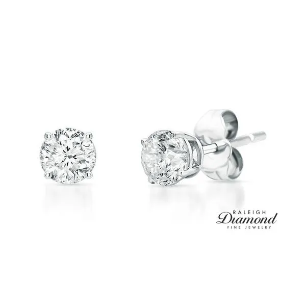 14k White Gold 0.25 cttw Diamond Solitaire Stud Earrings Raleigh Diamond Fine Jewelry Raleigh, NC