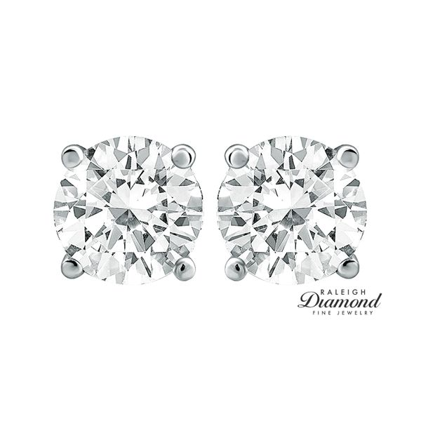 0.25 cttw Diamond Solitaire Stud Earrings 14k White Gold Image 2 Raleigh Diamond Fine Jewelry Raleigh, NC