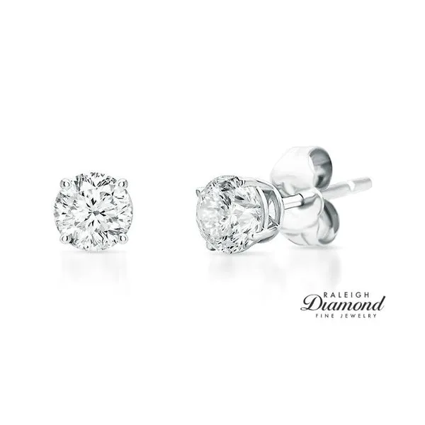 0.25 cttw Diamond Solitaire Stud Earrings 14k White Gold Raleigh Diamond Fine Jewelry Raleigh, NC