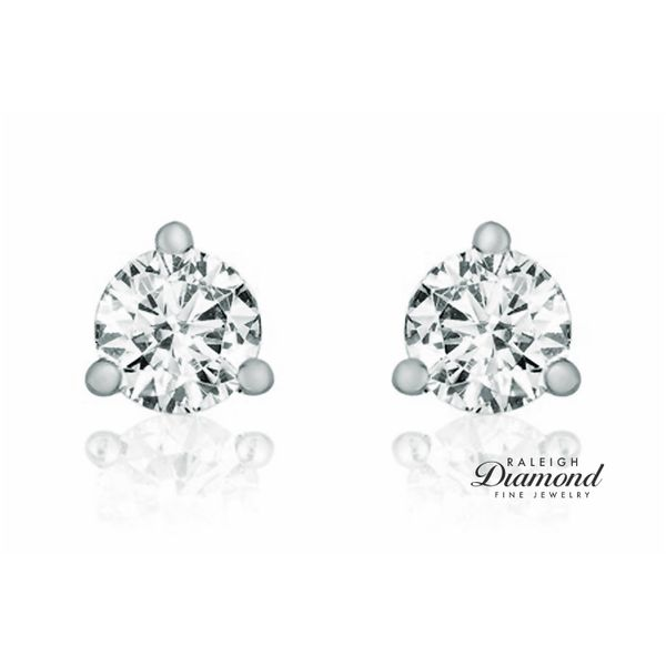 0.33 cttw Diamond Solitaire Stud Earrings 14k White Gold Image 2 Raleigh Diamond Fine Jewelry Raleigh, NC