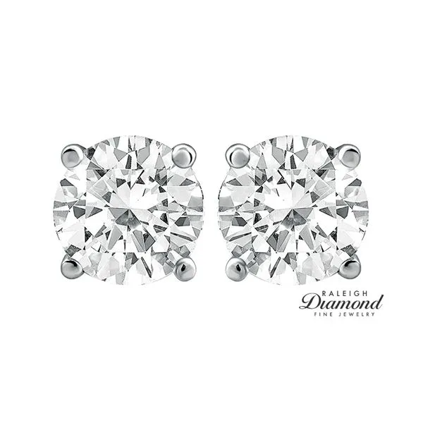 0.33 cttw Diamond Solitaire Stud Earrings 14k White Gold Image 2 Raleigh Diamond Fine Jewelry Raleigh, NC