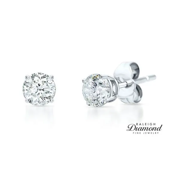 0.33 cttw Diamond Solitaire Stud Earrings 14k White Gold Raleigh Diamond Fine Jewelry Raleigh, NC