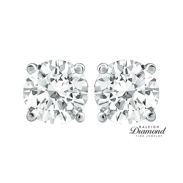 14K White Gold 0.40ctw Diamond Stud Earrings Image 2 Raleigh Diamond Fine Jewelry Raleigh, NC