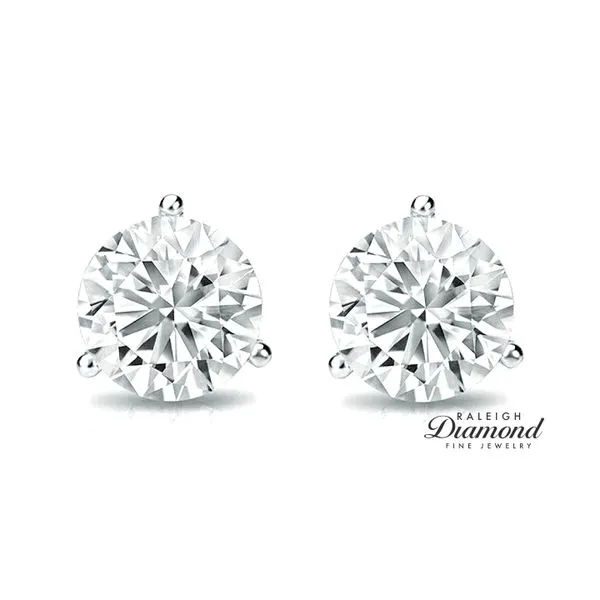14K White Gold 0.50ctw Martini Set Diamond Stud Earrings Image 2 Raleigh Diamond Fine Jewelry Raleigh, NC