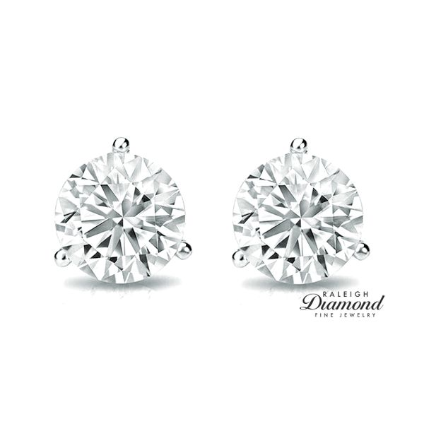 14k White Gold 0.50ctw Diamond Solitaire Stud Earrings Image 2 Raleigh Diamond Fine Jewelry Raleigh, NC