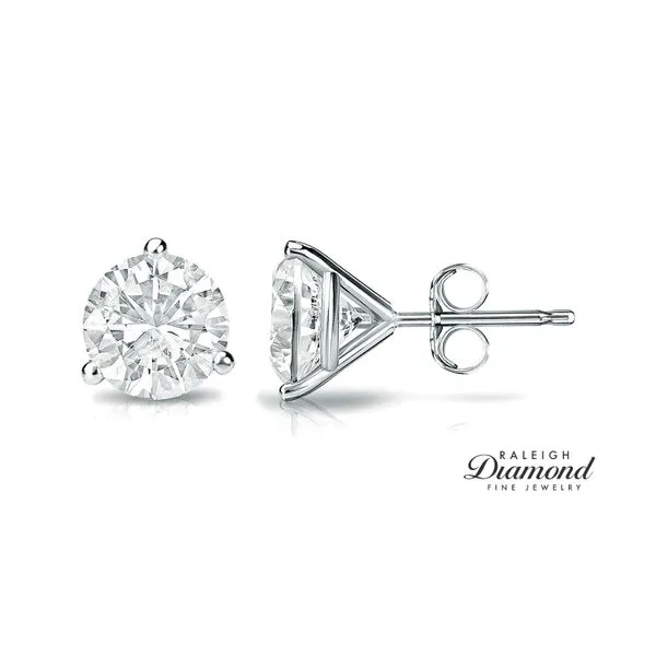 0.50 cttw Diamond Solitaire Stud Earrings 14k White Gold Raleigh Diamond Fine Jewelry Raleigh, NC