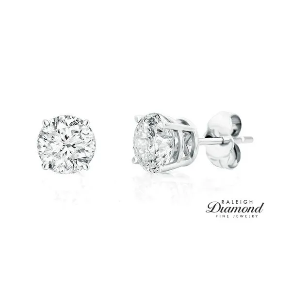 0.50 cttw Diamond Solitaire Stud Earrings 14k White Gold Raleigh Diamond Fine Jewelry Raleigh, NC