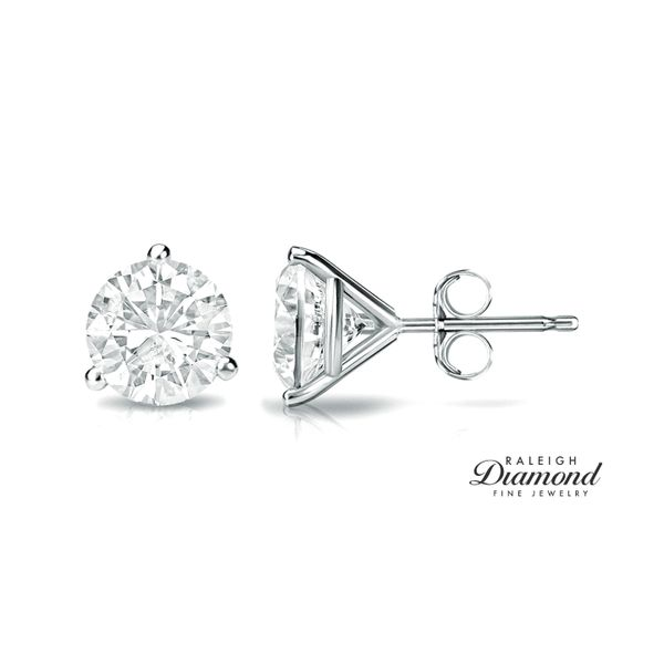 14K White Gold 0.75ctw Martini Set Diamond Stud Earrings Raleigh Diamond Fine Jewelry Raleigh, NC