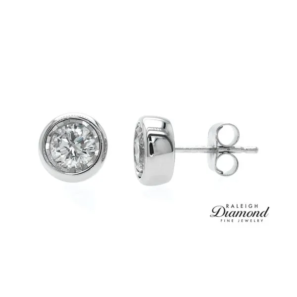 0.75 cttw Diamond Solitaire Illusion Stud Earrings 14k White Gold Raleigh Diamond Fine Jewelry Raleigh, NC