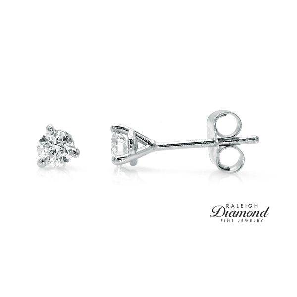 0.25 cttw Diamond Solitaire Stud Earrings 14k White Gold Raleigh Diamond Fine Jewelry Raleigh, NC