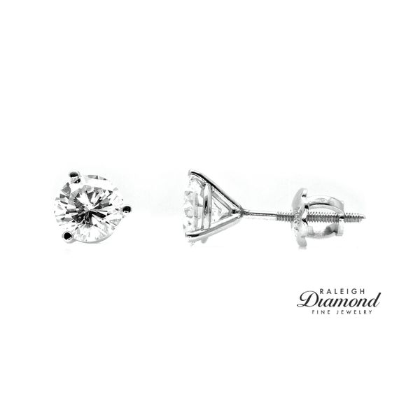 1.04 cttw Diamond Solitaire Stud Earrings 14k White Gold Raleigh Diamond Fine Jewelry Raleigh, NC