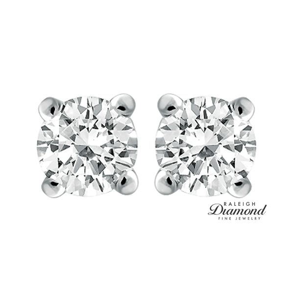 1.20 cttw Diamond Solitaire Stud Earrings 14k White Gold Image 2 Raleigh Diamond Fine Jewelry Raleigh, NC