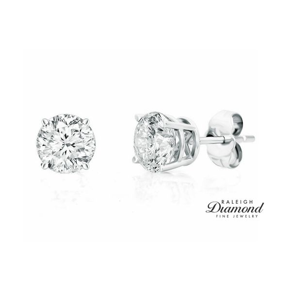 1.20 cttw Diamond Solitaire Stud Earrings 14k White Gold Raleigh Diamond Fine Jewelry Raleigh, NC