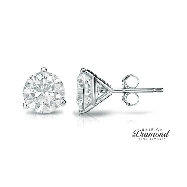 14k White Gold 1.00 cttw Diamond Solitaire Stud Earrings Raleigh Diamond Fine Jewelry Raleigh, NC