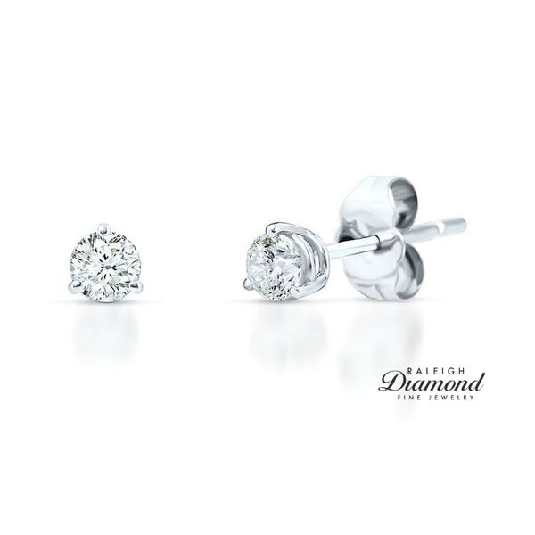 0.33 cttw Diamond Solitaire Stud Earrings 14k White Gold Raleigh Diamond Fine Jewelry Raleigh, NC