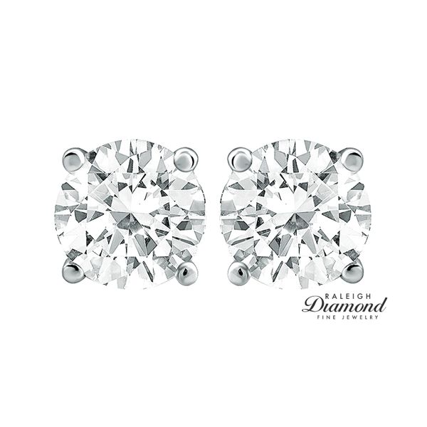 0.40 cttw Diamond Solitaire Stud Earrings 14k White Gold Image 2 Raleigh Diamond Fine Jewelry Raleigh, NC