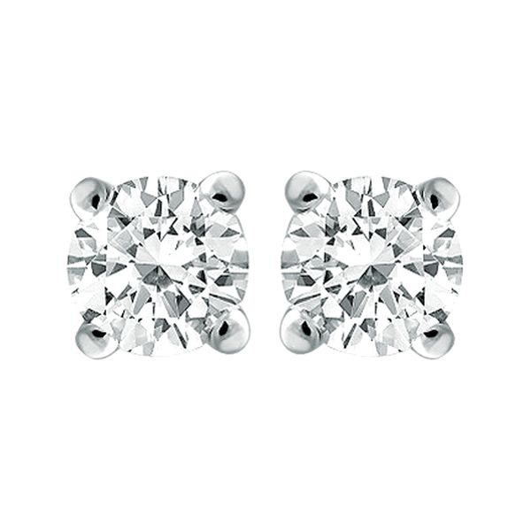 14K White Gold 0.90ctw Diamond Stud Earrings Image 2 Raleigh Diamond Fine Jewelry Raleigh, NC