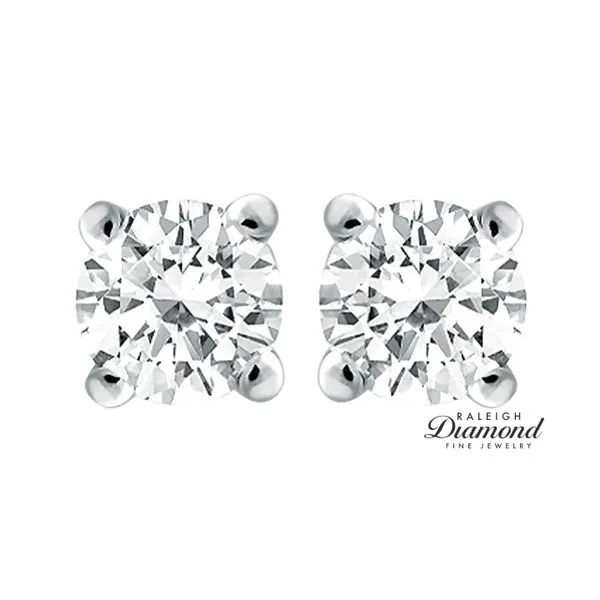 14K White Gold 1.00ctw Diamond Stud Earrings Image 2 Raleigh Diamond Fine Jewelry Raleigh, NC