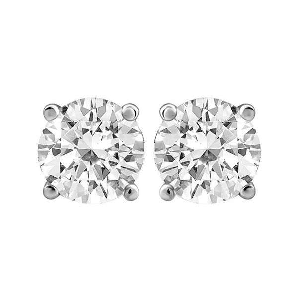 14K White Gold 0.33ctw Diamond Solitaire Stud Earrings Image 2 Raleigh Diamond Fine Jewelry Raleigh, NC