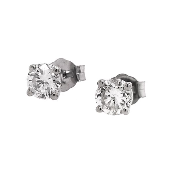 14K White Gold 0.82ctw RBC IJ/SI2 Diamond Stud Earrings Raleigh Diamond Fine Jewelry Raleigh, NC