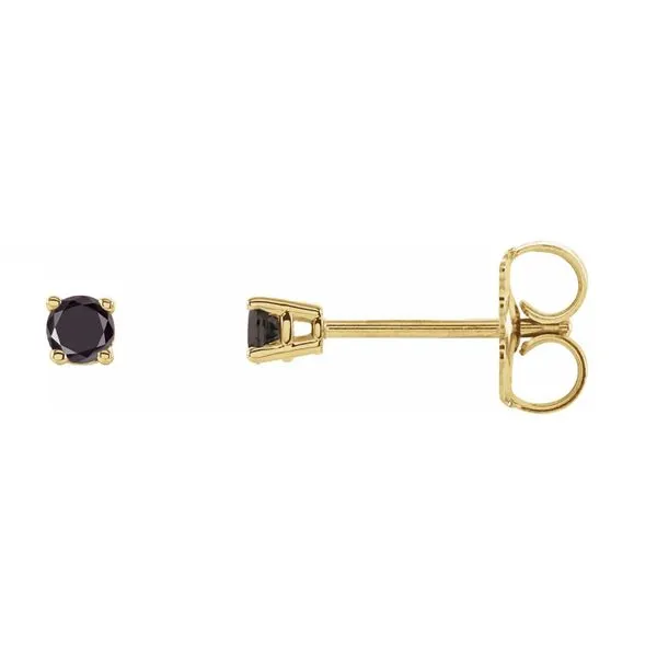 14K Yellow Gold 1.96ctw Black Diamond Solitaire Earrings similar item image