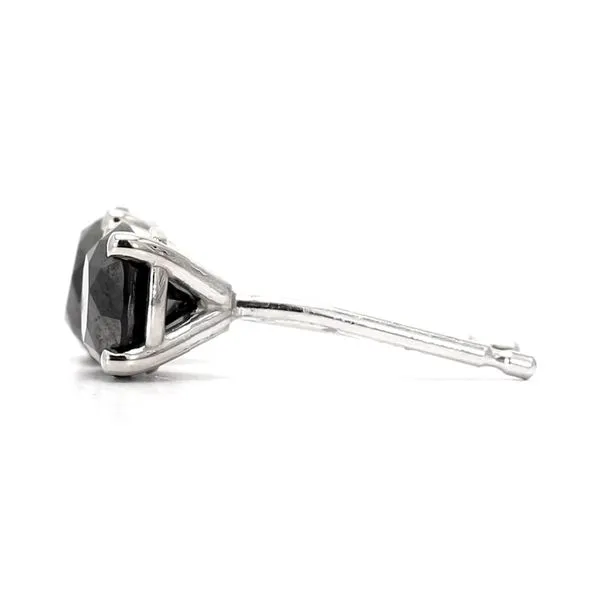 14K White Gold 0.93ctw Black Diamond Solitaire Earrings Image 3 Raleigh Diamond Fine Jewelry Raleigh, NC