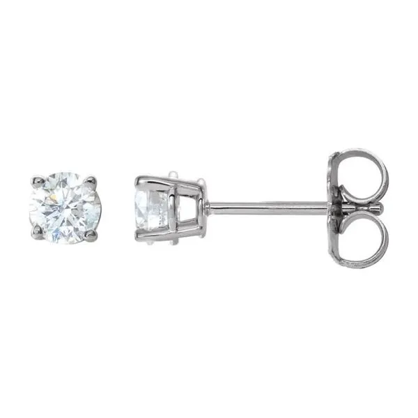14K White Gold 0.50ctw RBC 4-prong Diamond Stud Earrings Raleigh Diamond Fine Jewelry Raleigh, NC