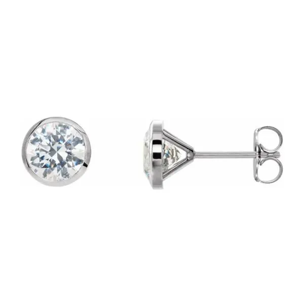 14K White Gold 0.50ctw RBC Diamond Bezel Stud Earings Raleigh Diamond Fine Jewelry Raleigh, NC