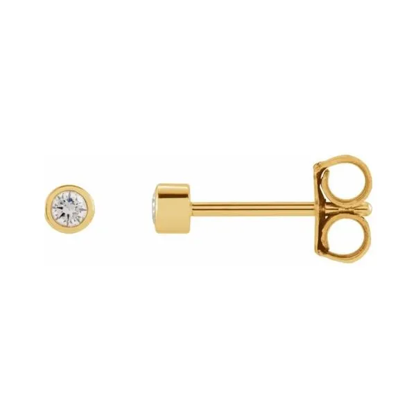 14K Yellow Gold 0.10ctw Diamond Bezel Stud Earrings Raleigh Diamond Fine Jewelry Raleigh, NC
