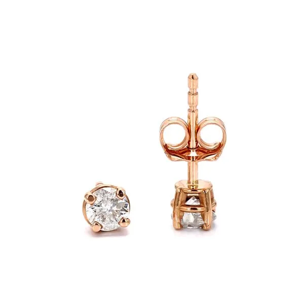 14K Rose Gold 0.40ctw H-I/I1 4-Prong RBC Diamonds J Studs Earrings Raleigh Diamond Fine Jewelry Raleigh, NC
