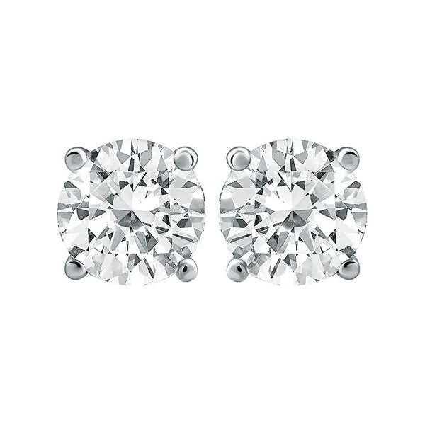 14k White Gold 0.25 ctw H-I/SI2 Diamond Solitaire Stud Earrings Image 2 Raleigh Diamond Fine Jewelry Raleigh, NC