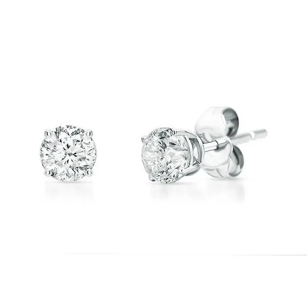14k White Gold 0.25 ctw H-I/SI2 Diamond Solitaire Stud Earrings Raleigh Diamond Fine Jewelry Raleigh, NC