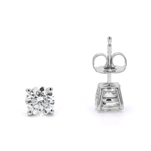 14K White Gold 1.28ctw I/VS+ 5.35mm RBC Diamond Stud Earings Raleigh Diamond Fine Jewelry Raleigh, NC