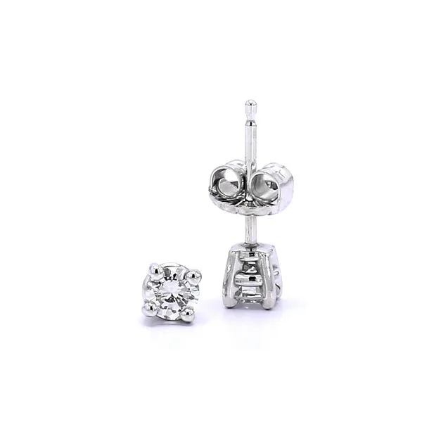 14K White Gold 0.29ctw G/H I1 Round Diamond Stud Solitaire Earrings Raleigh Diamond Fine Jewelry Raleigh, NC