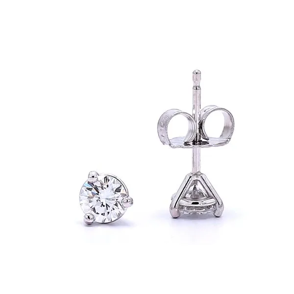 14K White Gold 0.57ctw G-H/I1 Round Diamond Solitaire Stud Earrings Raleigh Diamond Fine Jewelry Raleigh, NC