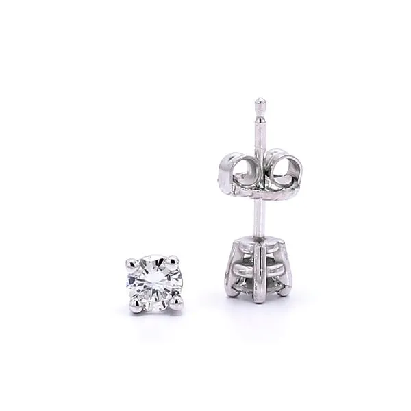 14K White Gold 0.32ctw G-H/VVS2 Diamond 4-Prong Solitaire Stud Earrings Raleigh Diamond Fine Jewelry Raleigh, NC