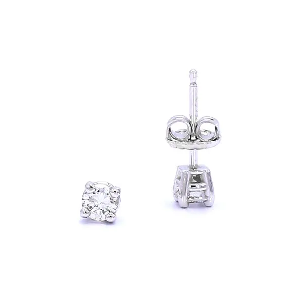14K White Gold 0.30ctw GH/VVS2 RBC Diamond 4-Prong Solitaire Stud Earrings Raleigh Diamond Fine Jewelry Raleigh, NC