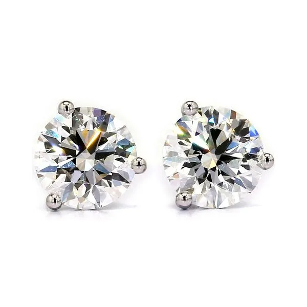 18K White Gold 2.04ctw G/VS1-2 RBC Diamonds Solitaire Studs Earrings - Perfect Cut Raleigh Diamond Fine Jewelry Raleigh, NC