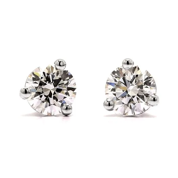 18K White Gold 0.48ctw E/VS1 RBC Diamonds Solitaire Studs Earrings Raleigh Diamond Fine Jewelry Raleigh, NC