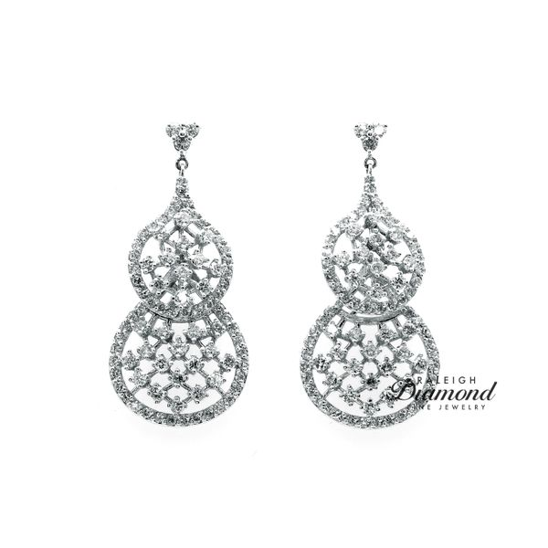 14K White Gold 3.15ctw Diamond Chandelier Earrings Raleigh Diamond Fine Jewelry Raleigh, NC