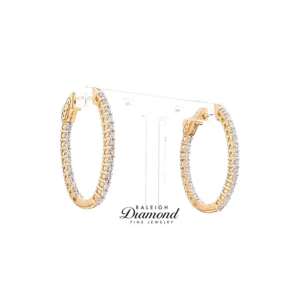 14K Yellow Gold 1.00ctw Diamond Inside-Outside Hoop Earrings Raleigh Diamond Fine Jewelry Raleigh, NC