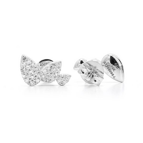 14K White Gold 0.19ctw Triple Pear Pave Diamond Earrings Raleigh Diamond Fine Jewelry Raleigh, NC