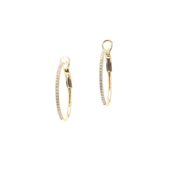 14K Yellow Gold 0.20ctw Diamond Hoop Earrings Image 2 Raleigh Diamond Fine Jewelry Raleigh, NC