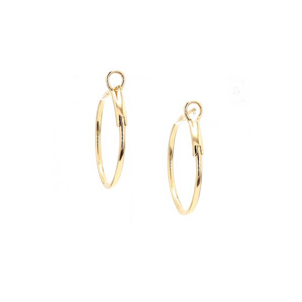 14K Yellow Gold 0.20ctw Diamond Hoop Earrings Image 3 Raleigh Diamond Fine Jewelry Raleigh, NC