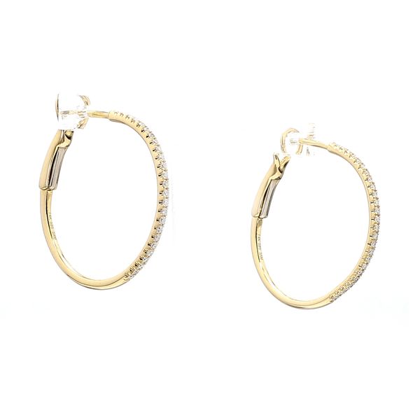 14K Yellow Gold 0.20ctw Diamond Hoop Earrings Raleigh Diamond Fine Jewelry Raleigh, NC