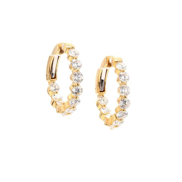 18K Yellow Gold 2.08ctw Inside-outside Diamond Hoop Earrings Raleigh Diamond Fine Jewelry Raleigh, NC