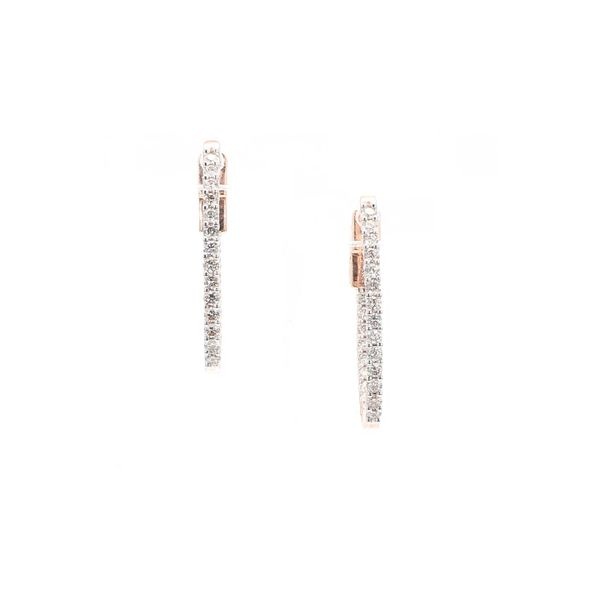 14K Rose Gold 0.50ctw Diamond Oval Hoop Earrings Image 2 Raleigh Diamond Fine Jewelry Raleigh, NC