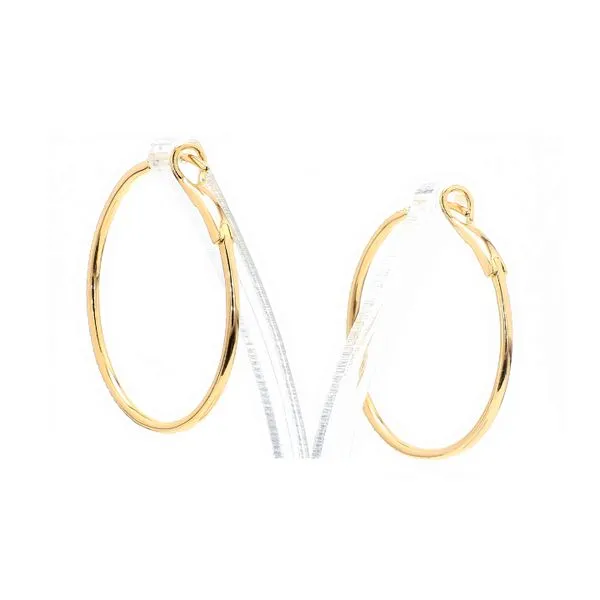 14K Yellow Gold 0.25ctw Large Diamond Hoop Earrings